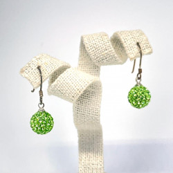 NO.8 Crystal Earring - Ball (Green)