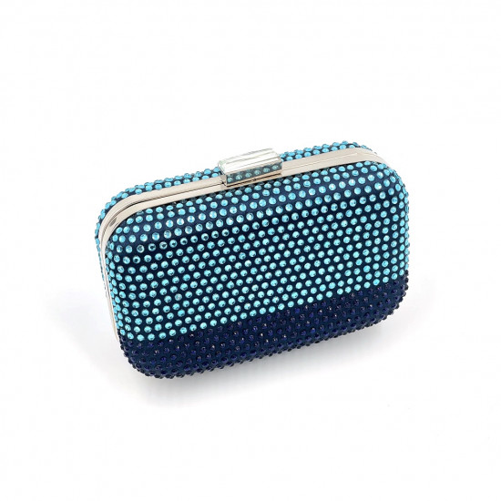 NO.8 Blue & Black Bling Clutch Bag