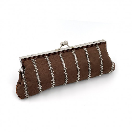 NO.8 Brown Beaded Clutch