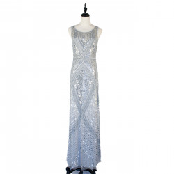 NO.8 Silver Beaded Sleeveless Maxi