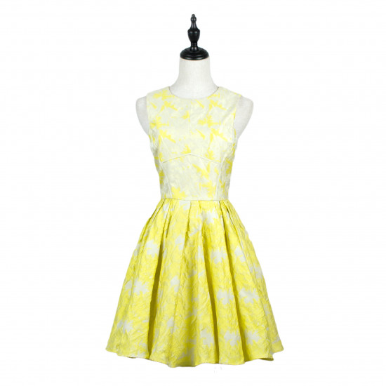 NO.8 Yellow Jacquard Dress