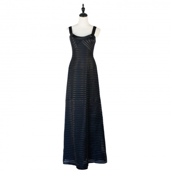 NO.8 Black Strape Full Length Dress