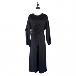 NO.8 Black Stretch Knit Ruffle Maxi